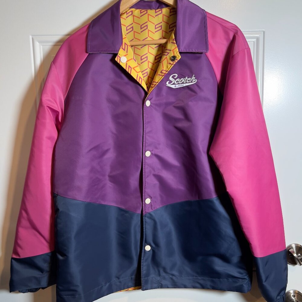 Scotch & Soda Reversible Multi-Colored Nylon Windbreaker Jacket Men's Medium - Picture 2 of 12
